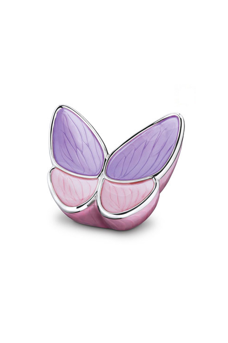 Butterfly Urn set in pink.