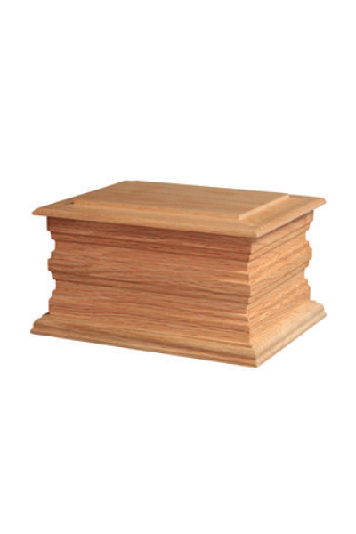 Solid Oak Casket Urn.
