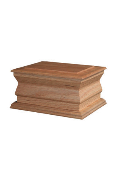 Solid Oak Casket Urn.