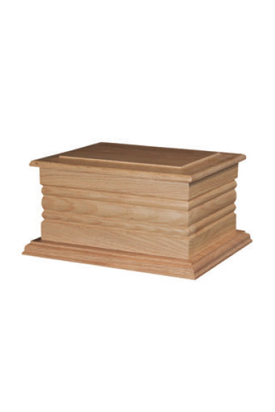  Solid Oak Casket Urn.
