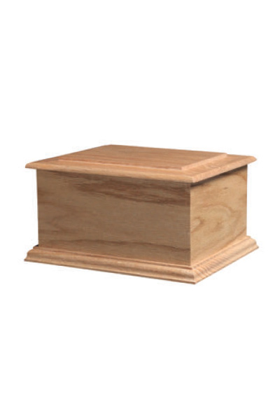 Solid Oak Casket Urn.