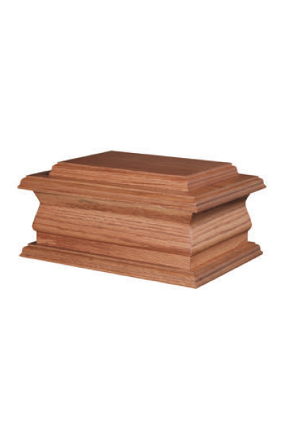 Solid Oak Casket Urn.