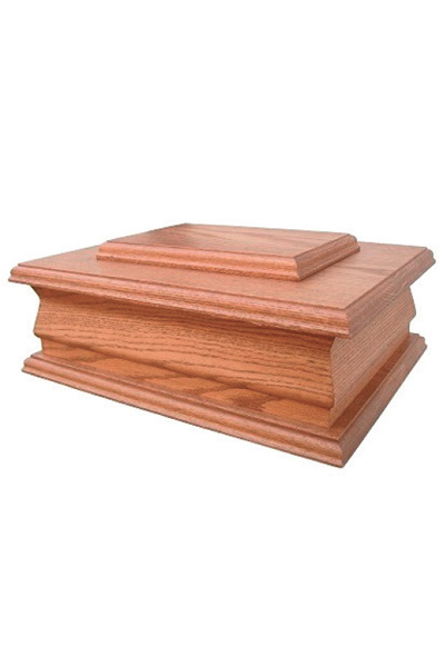 Solid Oak Casket Urn.