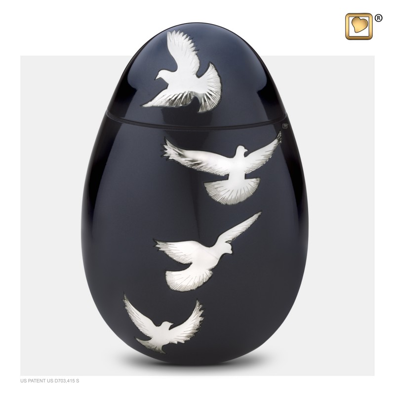 Nirvana™ Adieu Adult Urn Midnight & Polished Silver