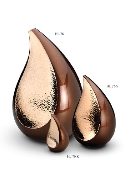 Teardrop Urn set Brown with Hammered Gilt